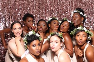 The bride and her bridesmaids 