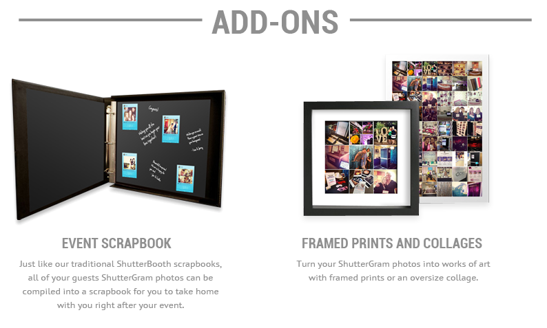 Add-ons, Event Scrapbook, Framed prints collages